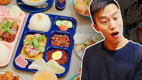 A tray of Malaysian dishes at Potluck Hawker Eatery, with Wilson K Lee